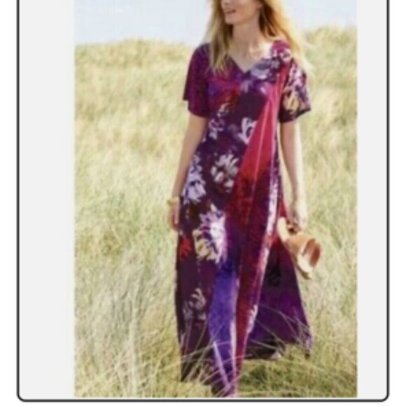 Soft Surroundings Rosario Floral Tropical Flowy Maxi Dress Large Petite - Picture 9 of 9